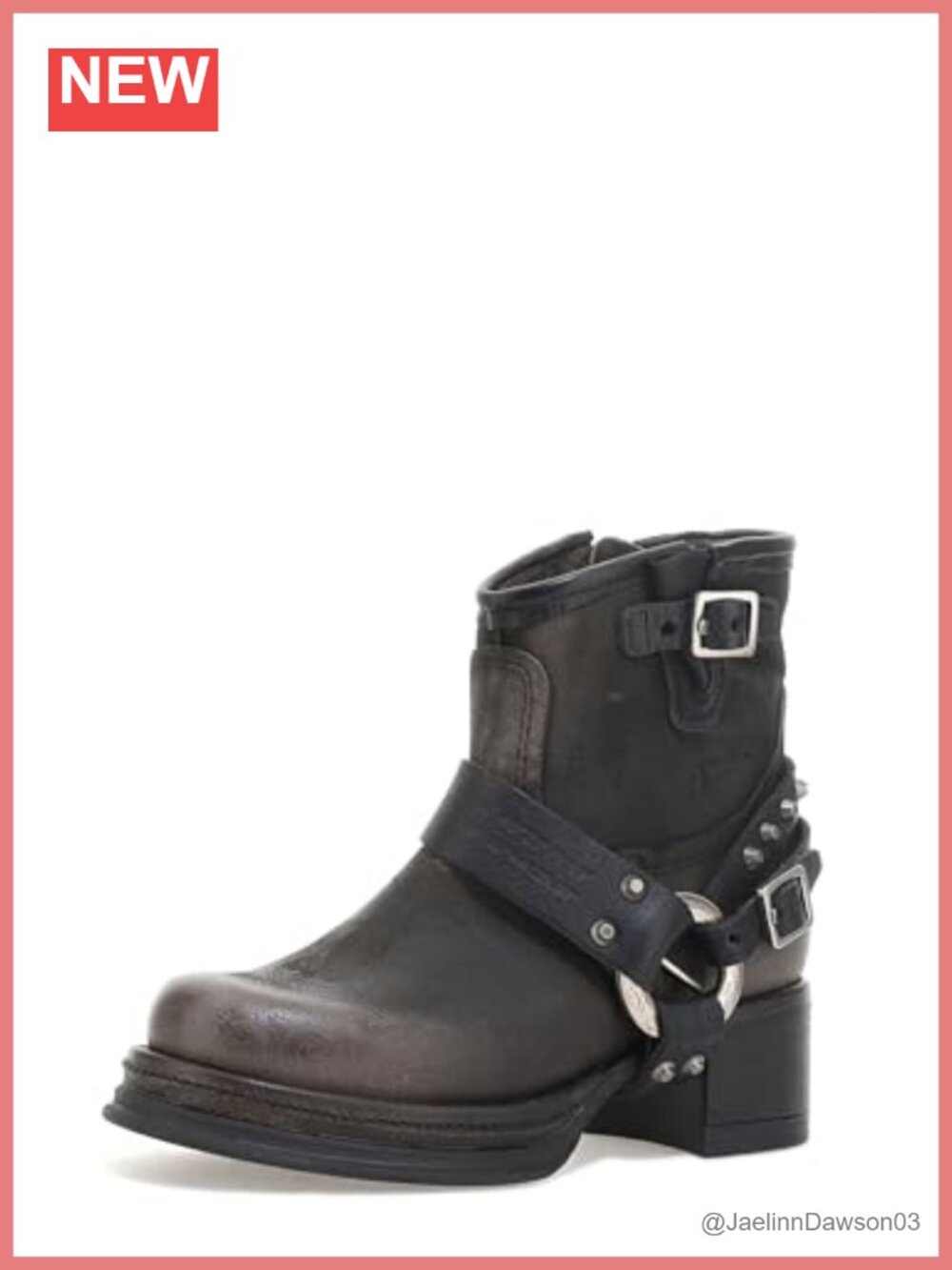 Leather Ankle Booties Block Heel Zip Platform Boots Casual Fall